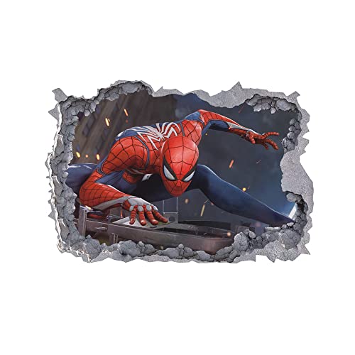 3D-Effekt Aufkleber Spiderman, Spider-Man Ultimate Wandtattoo Kinderzimmer, Kinderzimmer Spiderman, Wandtattoo Kinderzimmer Wandsticker (20423) von JUNBAOYYDS