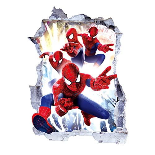 3D-Effekt Aufkleber Spiderman, Spider-Man Ultimate Wandtattoo Kinderzimmer, Kinderzimmer Spiderman, Wandtattoo Kinderzimmer Wandsticker (20427) von JUNBAOYYDS