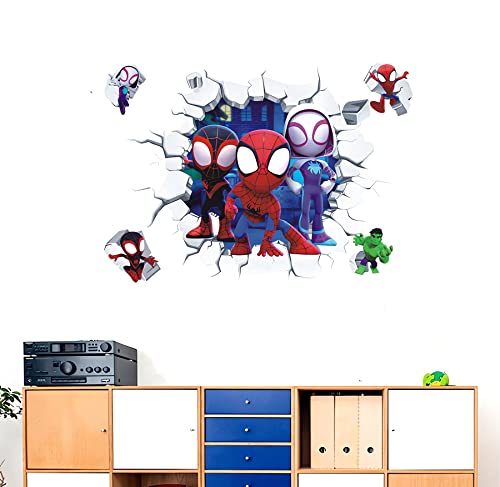 3D-Effekt Aufkleber Spiderman, Spider-Man Ultimate Wandtattoo Kinderzimmer, Kinderzimmer Spiderman, Wandtattoo Kinderzimmer Wandsticker (20800) von JUNBAOYYDS