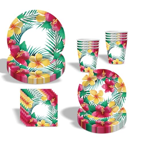 JUNBAOYYDS Deko Hawaii Party Set,Tropische Palme Blatt Partygeschirr Set,Hawaii Tropische Dekorationen, für Kindergeburtstag Geburtstagsdeko 10 Gäste JUNBAOYYDS Deko Hawaii Party Set,Tropische Palme Blatt Partygeschirr Set,Hawaii Tropische Dekorationen, für Kindergeburtstag Geburtstagsdeko 10 Gäste von JUNBAOYYDS