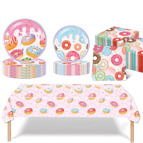 JUNBAOYYDS Donut Partygeschirr Set, Donut Geburtstag Partyzubehörsets, Partygeschirr Kindergeburtstag, Pappgeschirr Pappteller Becher Servietten für Kindergeburtstag Geburtstagsdeko 10 Gäste (rose) JUNBAOYYDS Donut Partygeschirr Set, Donut Geburtstag Partyzubehörsets, Partygeschirr Kindergeburtstag, Pappgeschirr Pappteller Becher Servietten für Kindergeburtstag Geburtstagsdeko 10 Gäste (rose) von JUNBAOYYDS