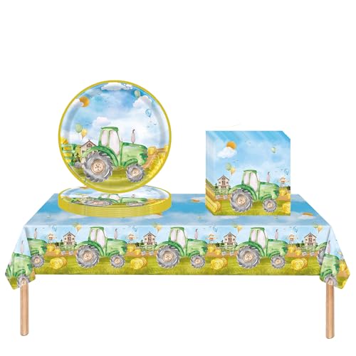 Teile Traktor Partygeschirr Set,Traktor Geburtstag Geschirrset Deko, für Kinder Geburtstagsfeier Deko Tisch Geburtstag Set für Kinder Mädchen Jungen (Traktor) von JUNBAOYYDS