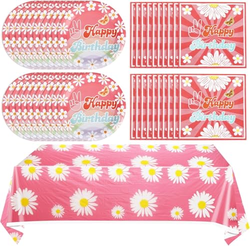 Regenbogen Geburtstag Babyparty Deko Mädchen, Regenbogen Partygeschirr Garten Geburtstagsparty Kindergeburtstag Deko Boho Geburtstag Party Set Tischdeko (rosa weiß-2) von JUNBAOYYDS