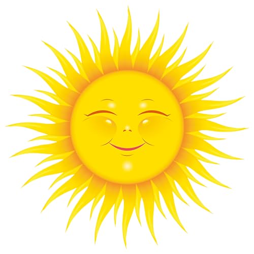 Sonne Wandaufkleber Lächelnde, Aufkleber Sticker Sonne Sticker für Kinder, Sonne Wandaufkleber Sonne Aufklebe Wandtattoo für Kinderzimmer, Kinderzimmer Wohnzimmer Schlafzimmer (70308) von JUNBAOYYDS