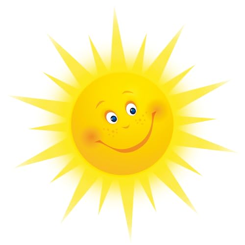 Sonne Wandaufkleber Lächelnde, Aufkleber Sticker Sonne Sticker für Kinder, Sonne Wandaufkleber Sonne Aufklebe Wandtattoo für Kinderzimmer, Kinderzimmer Wohnzimmer Schlafzimmer (70309) von JUNBAOYYDS