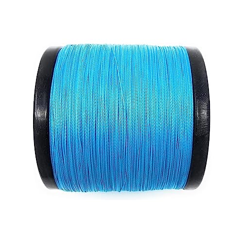 JUNCHENG1008 Angelschnur 4 Fäden PE-Angelschnur, geflochten, 18–88 LB, Glatte Multifilament-Angelschnur, super langlebig Meeresangeln(Blue,1000m-5.0-0.370mm) von JUNCHENG1008
