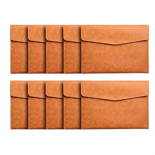 ordner 10 Stück A4-Papier-Aktenordner, Leder-Dokumententasche, verdickter Druckknopf, Vertragsrechnungs-Organizer for Schule, Büro, Zuhause büro ordner(Bruin) von JUNCHENG1008