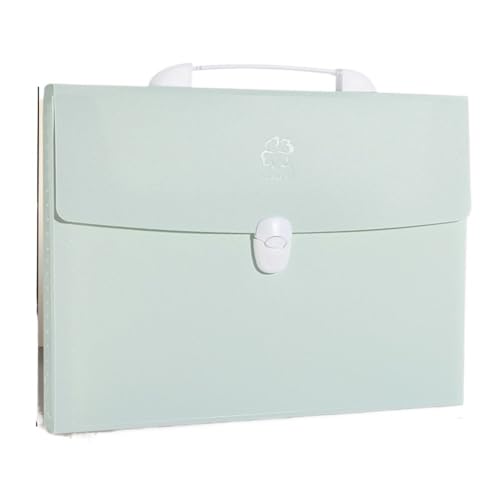 ordner 13 Fächer im A4-Format, erweiterbare Brieftasche, Aktenordner, Papierdokumentenaufbewahrung, Orgeltaschenhalter, Büro, Schule, Organizer büro ordner(Green) von JUNCHENG1008