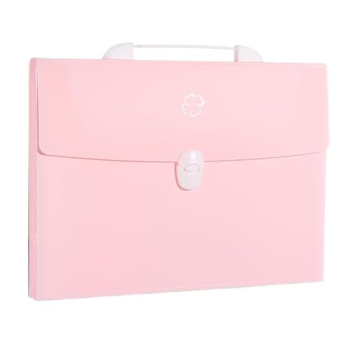 ordner 13 Fächer im A4-Format, erweiterbare Brieftasche, Aktenordner, Papierdokumentenaufbewahrung, Orgeltaschenhalter, Büro, Schule, Organizer büro ordner(Pink) von JUNCHENG1008