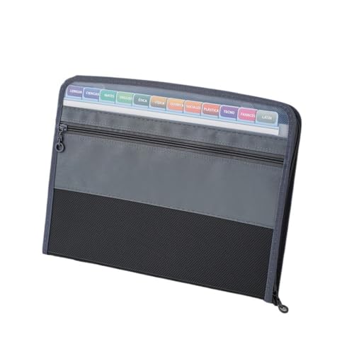ordner 13-lagiger, wasserdichter Doppelreißverschluss-Ordner, A4-Dokumentenpaket, for Studenten, Büro, Schreibwaren büro ordner(Schwarz) von JUNCHENG1008