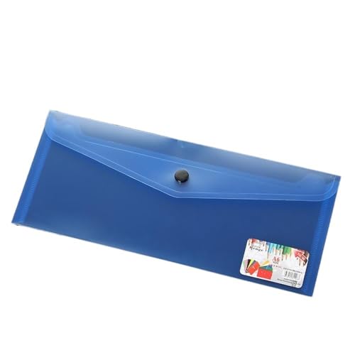 ordner 25,5 * 13 cm Briefpapier-Umschlag-Aufbewahrungstasche Kunststoff-Dokumententasche mit Druckknopf Transparente gefrostete Dateiordner Bürobedarf büro ordner(Blue) von JUNCHENG1008