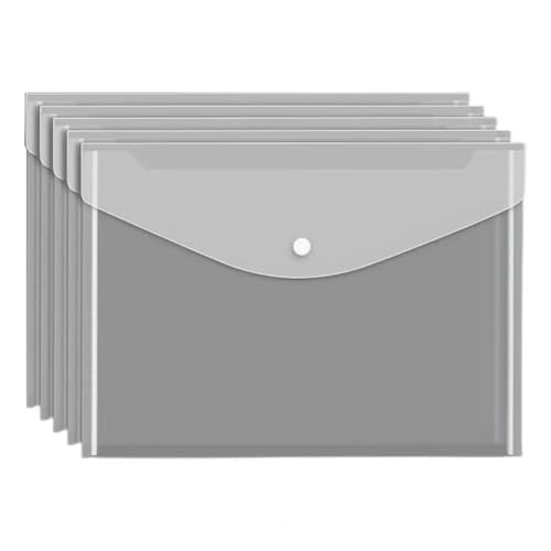ordner 5 Stück transparente Dokumentenordner A4 Aufbewahrungsbeutel Tasche Kunststoff Aktenhalter Büro Schule Organisation büro ordner(Grigio) von JUNCHENG1008
