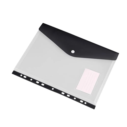 ordner Mehrzweck-transparente Dokumentenaufbewahrung, gefrostete Tasche, Aktentasche, Papierbeutel, Ordner for Büro und Zuhause büro ordner(Schwarz) von JUNCHENG1008