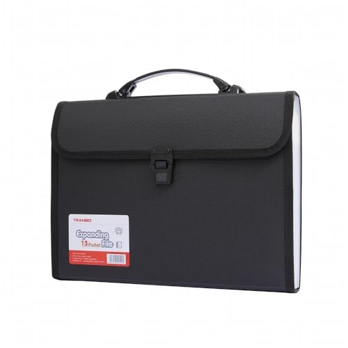 ordner Tragbare A4-Ordner-Aufbewahrungstasche, 13 Taschen, Testpapier-Aktentasche, Büro-Dokumentenorganisation, Aktenordner büro ordner(Schwarz) von JUNCHENG1008