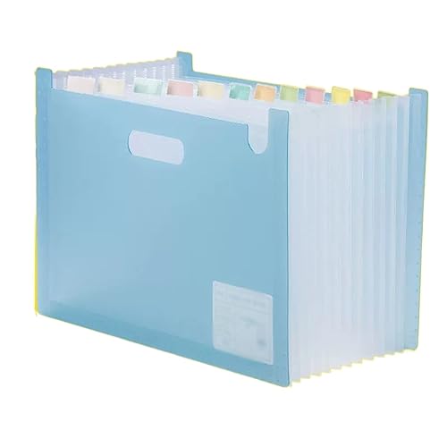 ordner Vertikaler Handheld-Ordner, 13 Schichten großvolumiger Datenspeicher-Einsatztasche, horizontaler Stretch-Datei-Organisationsordner büro ordner(Blue) von JUNCHENG1008