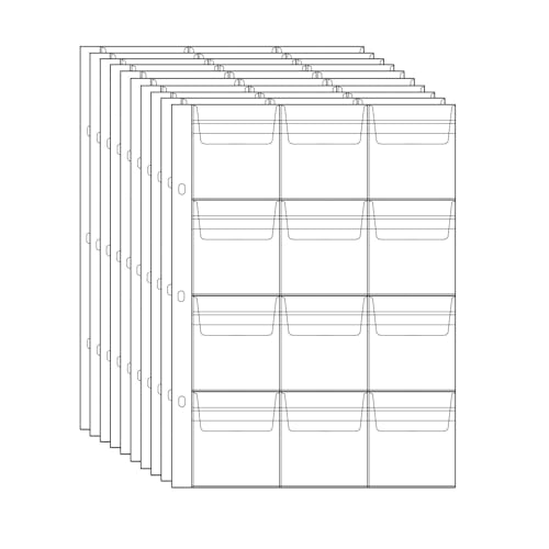JUNDUN 10 Blatt Münzsammlungsseiten, Münztasche für Münzalbum, 3-Loch, 12 Fächer, 45 x 45 mm von JUNDUN