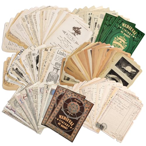 JUNEBRUSHS 120 Blatt Scrapbook Papier Vintage Scrapbook Zubehör Ästhetisch Scrapbooking Papier DIY Dekoratives Papier für Scrapbooking Bullet Journal(12x17cm,13x18cm) von JUNEBRUSHS