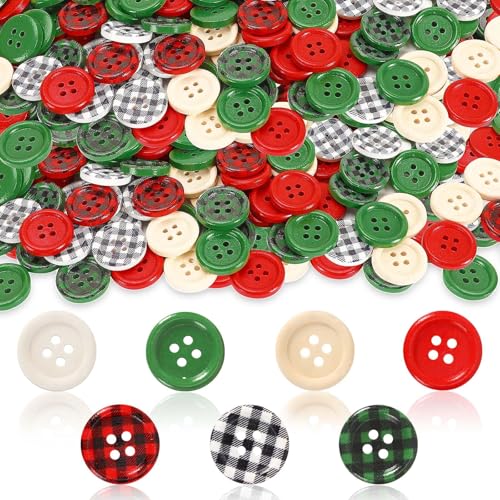 JUNEBRUSHS 260 Stück Weihnachten Büffel Plaid Holzknöpfe 4 Löcher Runde Holzknöpfe für Weihnachtsstrumpf Dekorative DIY Nähen Handwerk Handgemachte Projekte JUNEBRUSHS 260 Stück Weihnachten Büffel Plaid Holzknöpfe 4 Löcher Runde Holzknöpfe für Weihnachtsstrumpf Dekorative DIY Nähen Handwerk Handgemachte Projekte von JUNEBRUSHS