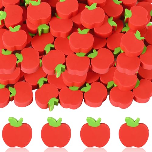 JUNEBRUSHS 65 Stück Äpfel-Radiergummis für Kinder, Großpackung, Willkommensgeschenke zum Schulanfang, rote große Äpfel-Radiergummis für den ersten Schultag, Lehrerbedarf, Schüler JUNEBRUSHS 65 Stück Äpfel-Radiergummis für Kinder, Großpackung, Willkommensgeschenke zum Schulanfang, rote große Äpfel-Radiergummis für den ersten Schultag, Lehrerbedarf, Schüler von JUNEBRUSHS