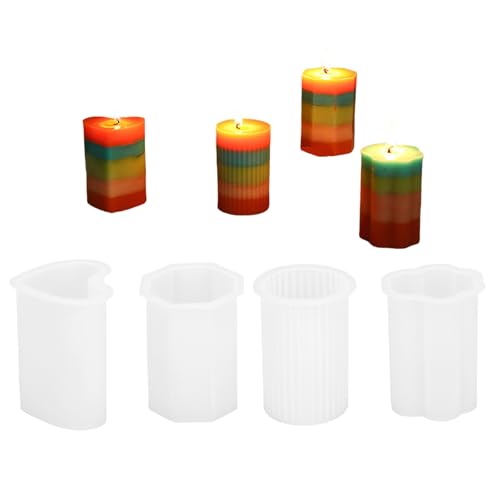4pcs Geometrische Zylinder Silikonformen Für Epoxidharz Kerzenseife Machen Zement Gips Silikonformen Für Kunsthandwerk von JUNNASALIKER