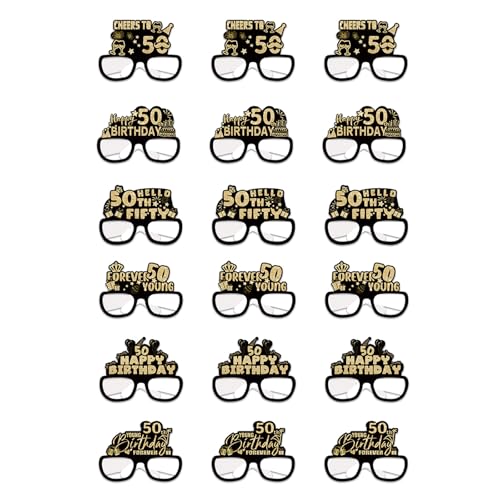 JUNNASALIKER 18pcs Paper Eyewears Für Geburtstagsfeier Handgefertigte Brillen Stilvolle Fotokabinen Requisiten Elegante Soziale Eventdekorationen von JUNNASALIKER
