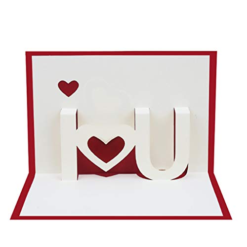 JUNNASALIKER 3D Für Ich Liebe Dich Grußkarte Zum Hochzeitstag Happy Birthday Lover Valentines Abschluss Mit Umschlag von JUNNASALIKER