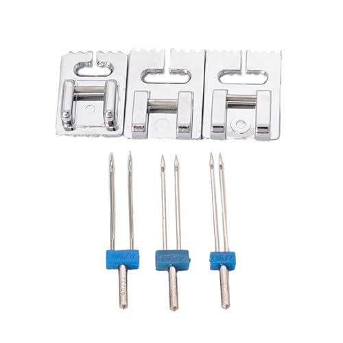 JUNNASALIKER 3PCS Twin Nadel Set Mit Pintuck Pressefuß Für Haushaltsnähmaschinen 2/90 3/90 4/90 Nähmaschinen Twin Nadel von JUNNASALIKER