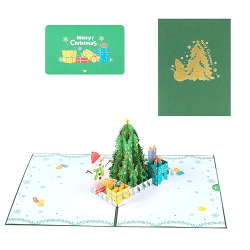 JUNNASALIKER Einzigartige Weihnachtsbaumkarte 3D Blessing Card Mit Farbenfrohen Cover Urlaub Grußkarte Mit Umschlag Geschenkzubehör von JUNNASALIKER