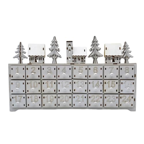 JUNNASALIKER Leuchten Holz Adventskalender Mit 24 Lagerabteilungen Weihnachten LED LELLED Countdown Dekoration Party Vorräte JUNNASALIKER Leuchten Holz Adventskalender Mit 24 Lagerabteilungen Weihnachten LED LELLED Countdown Dekoration Party Vorräte von JUNNASALIKER