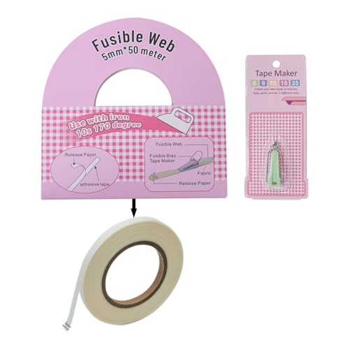 JUNNASALIKER Schmelzbias Klebeband Und Schmelzbarer Vorspannungsband Maker Set 1 64 Fuß Langlebiger Klebstoff Zum Dekorieren Von Quilts Nähen Dressmaking JUNNASALIKER Schmelzbias Klebeband Und Schmelzbarer Vorspannungsband Maker Set 1 64 Fuß Langlebiger Klebstoff Zum Dekorieren Von Quilts Nähen Dressmaking von JUNNASALIKER
