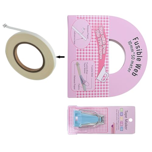 JUNNASALIKER Schmelzbias Klebeband Und Schmelzbarer Vorspannungsband Maker Set 1 64 Fuß Langlebiger Klebstoff Zum Dekorieren Von Quilts Nähen Dressmaking JUNNASALIKER Schmelzbias Klebeband Und Schmelzbarer Vorspannungsband Maker Set 1 64 Fuß Langlebiger Klebstoff Zum Dekorieren Von Quilts Nähen Dressmaking von JUNNASALIKER