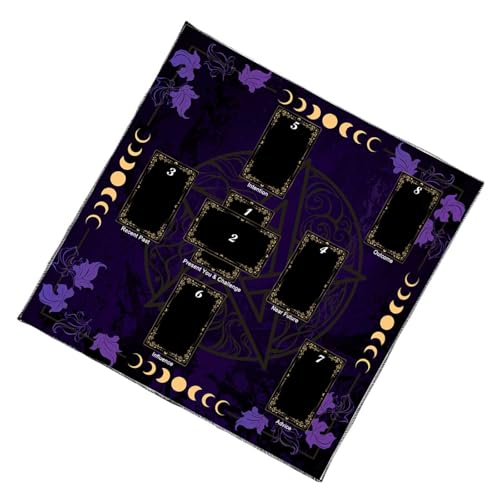 JUNNASALIKER Stoffkartentisch Karten Tuch Wandtee Leseberichtung Tarotkarte Tischdecke Altäre Stoff Einfach Zu Bedienen von JUNNASALIKER