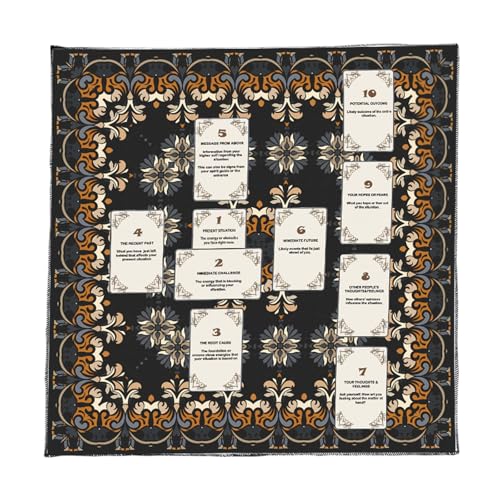 JUNNASALIKER Stoffkartentisch Karten Tuch Wandtee Leseberichtung Tarotkarte Tischdecke Altäre Stoff Einfach Zu Bedienen von JUNNASALIKER