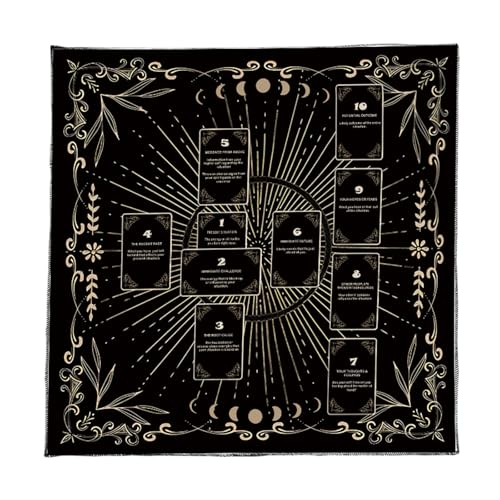 JUNNASALIKER Stoffkartentisch Karten Tuch Wandtee Leseberichtung Tarotkarte Tischdecke Altäre Stoff Einfach Zu Bedienen von JUNNASALIKER