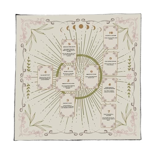 JUNNASALIKER Stoffkartentisch Karten Tuch Wandtee Leseberichtung Tarotkarte Tischdecke Altäre Stoff Einfach Zu Bedienen von JUNNASALIKER