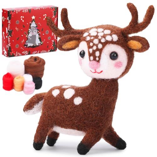 JUNNASALIKER Weihnachten Santa Deer Woll Filzwerkzeuge Set Handgefertigtes Filzmaterialpaket Nicht Feindliche Nadel Filzen Starter Kits JUNNASALIKER Weihnachten Santa Deer Woll Filzwerkzeuge Set Handgefertigtes Filzmaterialpaket Nicht Feindliche Nadel Filzen Starter Kits von JUNNASALIKER