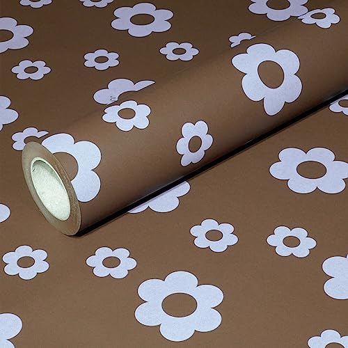 50m x 1,00m JUNOPAX® Geschenkpapier Blüte braun von JUNOPAX