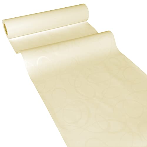 JUNOPAX 50m x 0,40m Papier Tischläufer Loop Creme von JUNOPAX