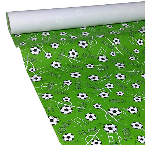 JUNOPAX 50m x 0,75m Papiertischdecke Fußball von JUNOPAX