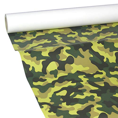 JUNOPAX Papiertischdecke 50m x 1,15m Tarnmuster Camouflage, nass- und wischfest von JUNOPAX