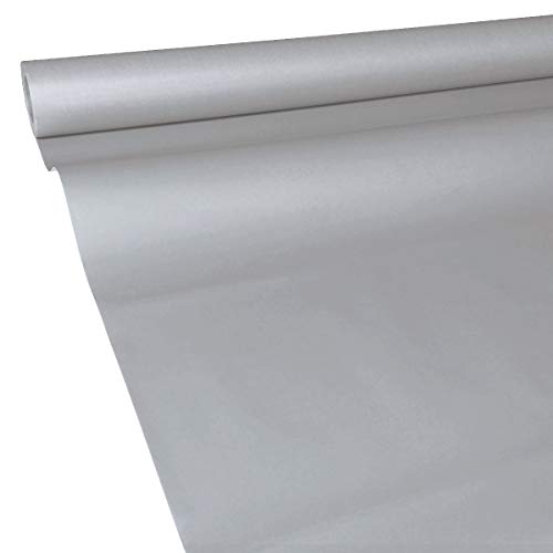 JUNOPAX Papiertischdecke 50m x 1,30m Stahl-grau, nass- und wischfest von JUNOPAX