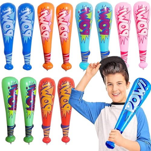 JUNSHUO 12PCS Aufblasbare Spielzeugstäbe, Ausgestattet mit Tragbarer Aufblasmünde, Superhelden-Geburtstagsparty-Preise für Kinder, Karnevalswurfmaterial, Goodie-Bag-Geschenke von JUNSHUO