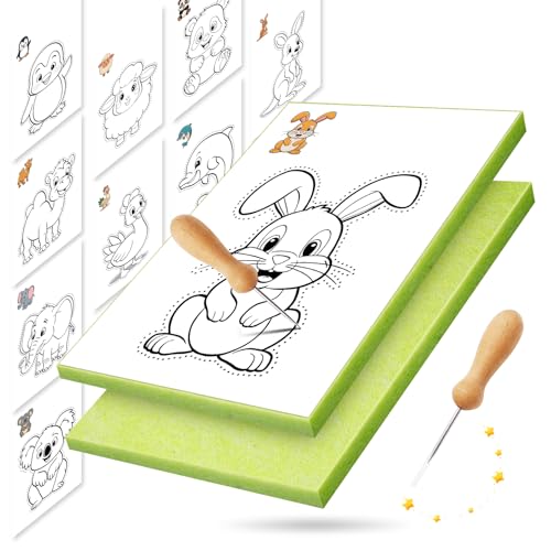 JUNUNDJING Prickelnadel Set Kinder, Prickelset Stickbilder für Kinder, Prikelnadeln set Kinder ab 3 Jahre, Sticken Kinder Set mit 10 Stickbilder 2 Prickelfilz 2 Prickelnadel, Eltern Müssen Begleiten JUNUNDJING Prickelnadel Set Kinder, Prickelset Stickbilder für Kinder, Prikelnadeln set Kinder ab 3 Jahre, Sticken Kinder Set mit 10 Stickbilder 2 Prickelfilz 2 Prickelnadel, Eltern Müssen Begleiten von JUNUNDJING