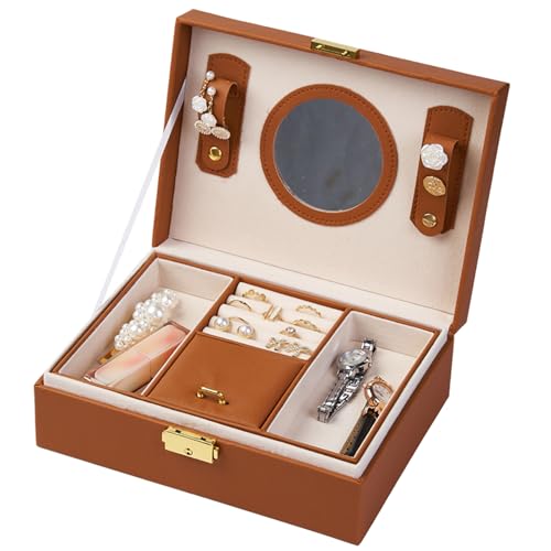 JUNWSHUI Schmuck-Organizer und Aufbewahrung, stilvolle funktionale Schmuckschatulle für Damen, Mädchen und Männer, mit Aufbewahrungslösungen für Reisen JUNWSHUI Schmuck-Organizer und Aufbewahrung, stilvolle funktionale Schmuckschatulle für Damen, Mädchen und Männer, mit Aufbewahrungslösungen für Reisen von JUNWSHUI