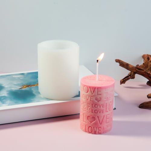 Silikonformen Gießformen Herz, Silikonformen Herzen Valentinstag, Kerzen Selber Machen 3D Herz Kerzenformen zum Gießen, Kerzenformen zum Gießen als Heimdekorationen, DIY Kerzen Dekorationen﻿(Rund) von JUSJOYFE
