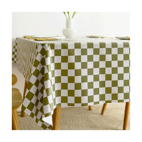 JUSKAQZYI abwaschbare tischdecke Rechteck wasserdichtes Tischtuch PVC Buffalo Plaid Tischdecke abgelöschtes Tischabdeckung zum Abendessen, Küche, Außen 140 * 220 cm tischdecken von JUSKAQZYI
