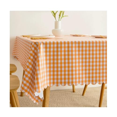 JUSKAQZYI abwaschbare tischdecke Rechteck wasserdichtes Tischtuch PVC Buffalo Plaid Tischdecke abgelöschtes Tischabdeckung zum Abendessen, Küche, Außen 140 * 220 cm tischdecken von JUSKAQZYI