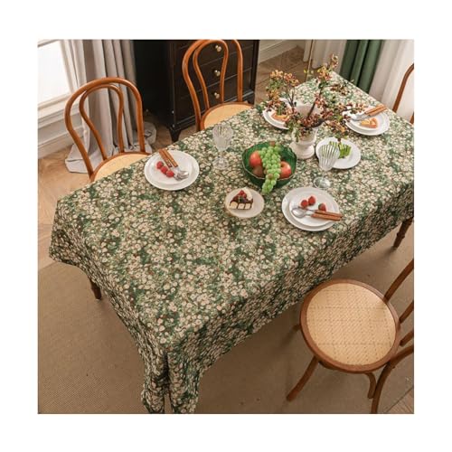 JUSKAQZYI abwaschbare tischdecke Retro -Tischtuch im pastoralen Stil staubdichtes rechteckiger Tischdeckel aus Waschabdeckung für Küchen- und Esszimmer tischdecken von JUSKAQZYI