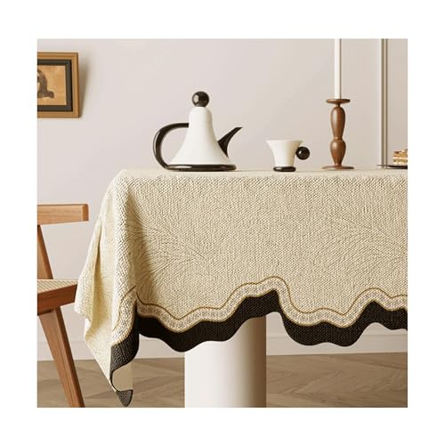 JUSKAQZYI abwaschbare tischdecke Tischdecke Retro -Ölmalerei Pastoralstil Baumwolle und Leinenstoff wasserdicht für das Küchenrestaurant tischdecken von JUSKAQZYI