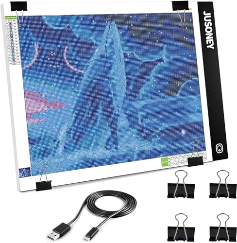 JUSONEY Diamond Painting Leuchttisch B4 Light Pad Zubehör Zeichentisch zum Zeichnen Skizzieren Malen Animation mit 4 Befestigungsclips JUSONEY Diamond Painting Leuchttisch B4 Light Pad Zubehör Zeichentisch zum Zeichnen Skizzieren Malen Animation mit 4 Befestigungsclips von JUSONEY